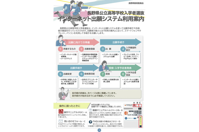 【高校受験2027】長野県、ネット出願の利用案内を公開…手順を解説 画像