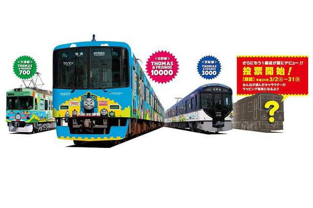 きかんしゃトーマスと仲間たちのラッピング電車が京阪線に登場 画像