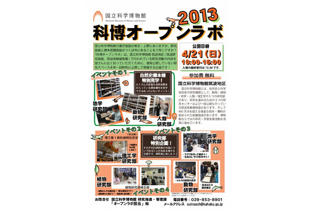 国立科学博物館、筑波地区の研究施設と植物園を4/21無料公開 画像