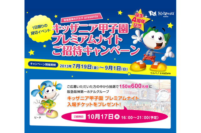 キッザニア甲子園のプレミアムナイトに150組600名を招待、阪急阪神ホテルズ 画像