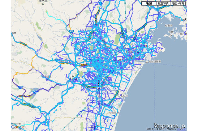 Androアプリ「通れた道路マップ」1日6回更新…被災地の復旧を速やかに反映 画像