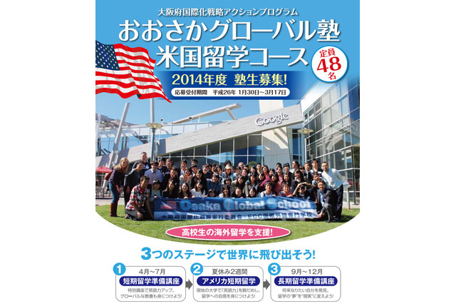 高校生の海外留学を支援する「おおさかグローバル塾」塾生募集 画像