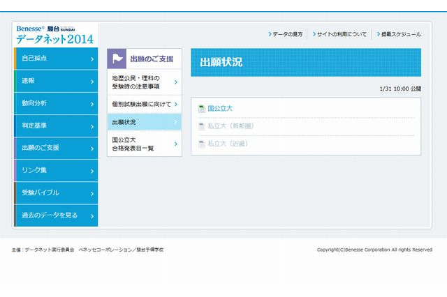 【大学受験2014】ベネッセ・駿台「国公立大の出願状況」公開 画像