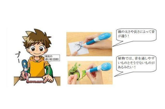 チャレンジ4年生4月号付録に「音がかける！電気実験ミラクルステッキ」 画像