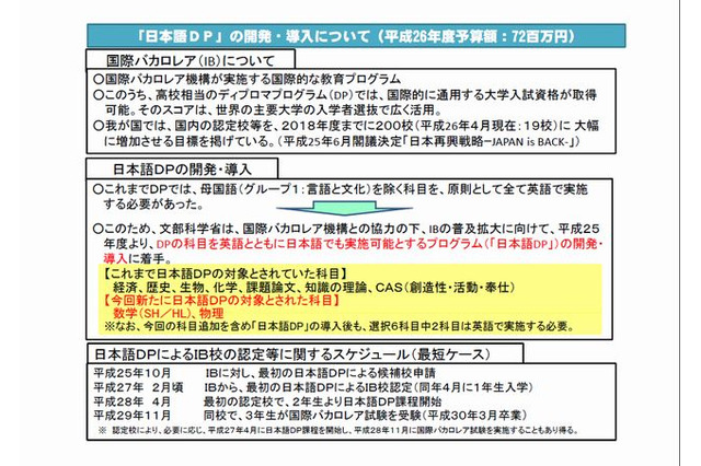 国際バカロレア、日本語科目に「数学」「物理」を追加 画像