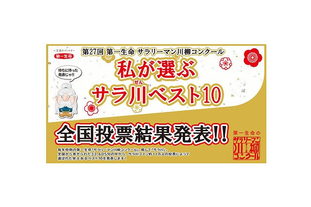 第27回サラリーマン川柳ベスト10発表、1位は「うちの嫁　後ろ姿は　フナッシー」 画像