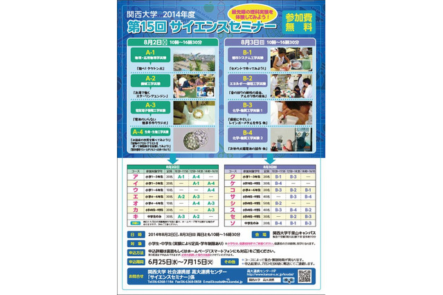 【夏休み】関大で「サイエンスセミナー」開催、小中学生対象に理科実験 画像