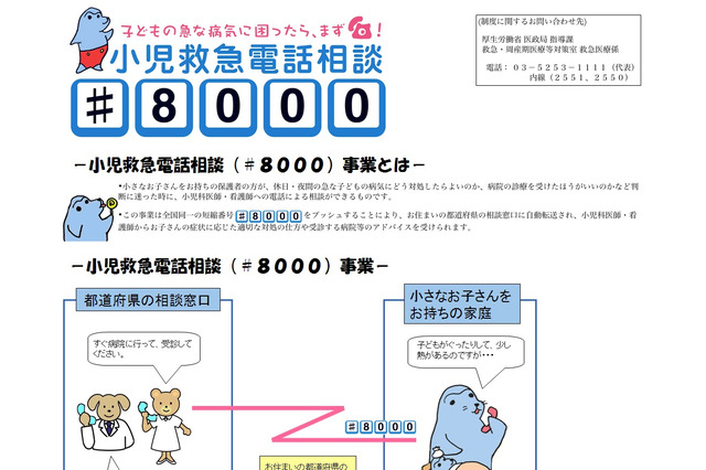 子どもの急な病気に困ったら「小児救急電話相談（＃8000）」 画像