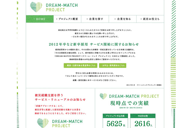 経産省、中小企業と新卒者をつなぐ「DREAM-MATCH PROJECT」開始 画像