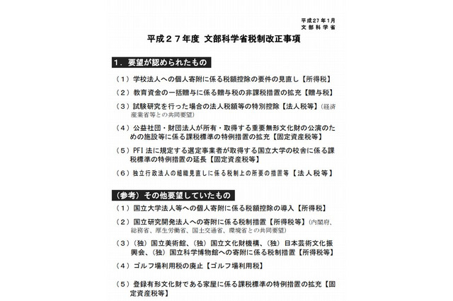 教育資金非課税措置の拡充、ジュニアNISA創設など…平成27年度税制改正 画像