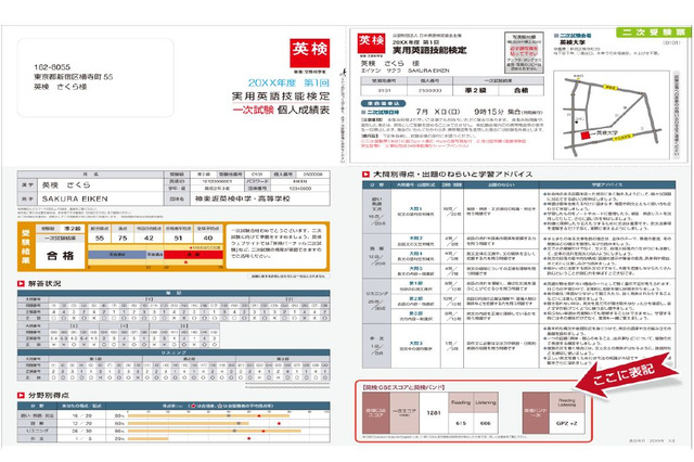 英検、成績表に「英検CSEスコア」「英検バンド」を併記 画像