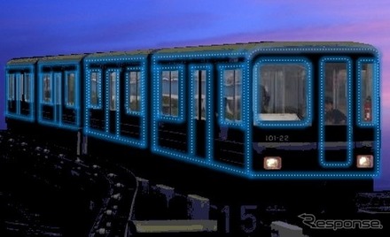 「イルミネーション列車」のイメージ。車体をLEDで装飾する。