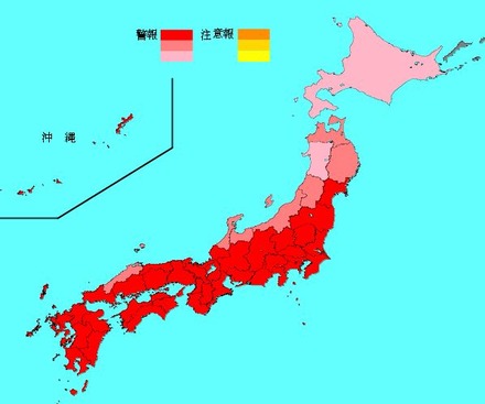インフルエンザ流行レベルマップ（第4週）