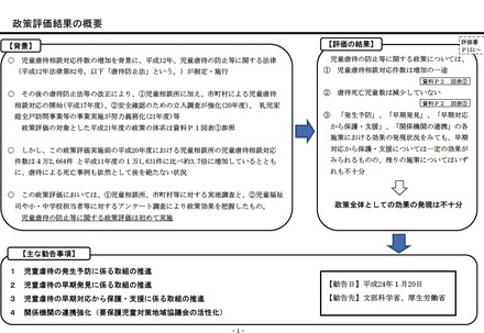 児童虐待の防止等に関する政策評価（評価の結果及び勧告）