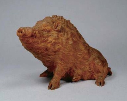 「博物館に初もうで」展示作品 石川光明作「野猪」