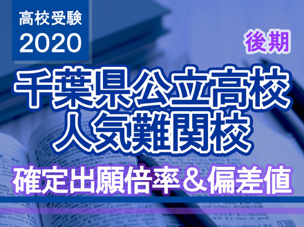 【高校受験2020】千葉県公立高校人気難関校…後期選抜（3/2実施）確定出願倍率＆偏差値まとめ