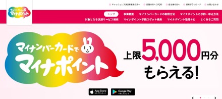 マイナンバーカードでマイナポイントWebサイト