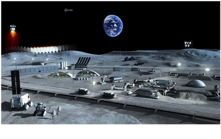 月面基地イメージ　(c) JAXA