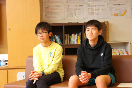 海陽学園 高瀬福也さん（左）と中野泰賀さん（右）
