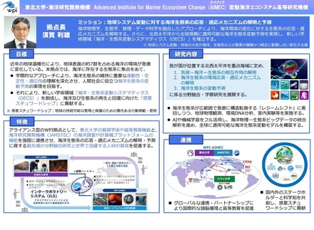 採択拠点の概要など（東北大学・海洋研究開発機構）