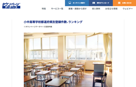 小中高等学校都道府県別登録件数「日本全国ランキング」