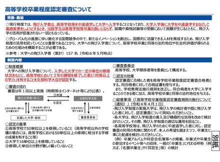 高等学校卒業程度認定審査について