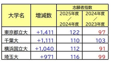 増減が目立った大学（国公立大）
