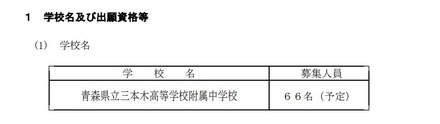令和8年度 青森県立中学校入学者選抜要項