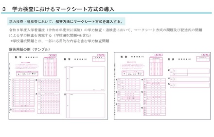 解答用紙の例（サンプル）