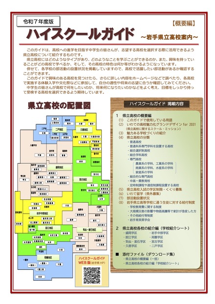 令和7年度版 ハイスクールガイド 岩手県立高校案内＜概要編＞