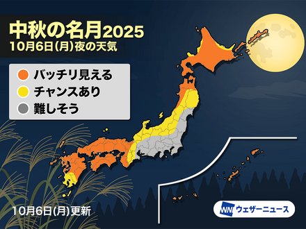 2025年10月6日（月）、今夜の天気は？