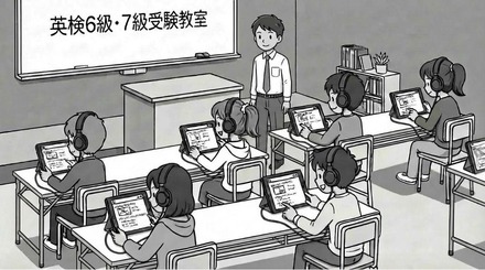 2026年度第3回検定より実施予定の英検6級・7級はPCまたはタブレットを用いたオンライン受験（CBT形式）を取り入れる予定