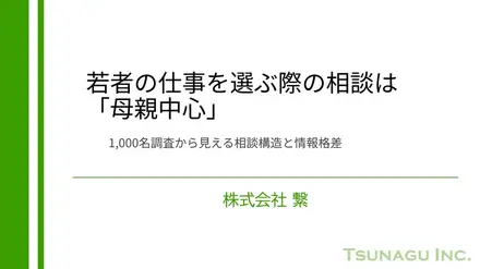 若者の仕事を選ぶ際の相談は「母親中心」