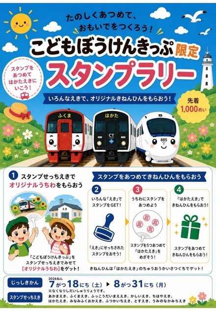 こどもぼうけんきっぷ限定スタンプラリー