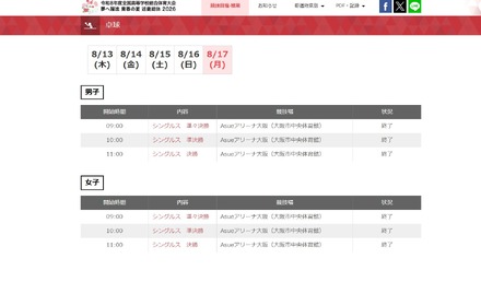 2026年度全国高等学校総合体育大会(近畿総体)「卓球」