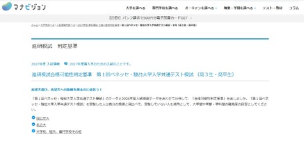 進研模試合格可能性判定基準 第1回ベネッセ・駿台大学入学共通テスト模試 (高3生・高卒生)