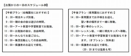 一日のスケジュール例