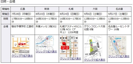 京大特色入試説明会会場と日程