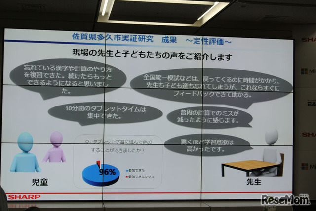 佐賀県佐久市の実証実験後の現場の声。学習意欲が高まったという評価