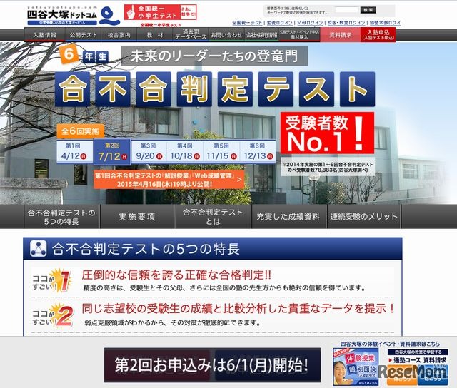 四谷大塚「合不合判定テスト」