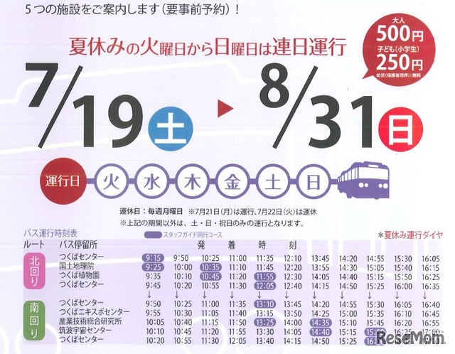 つくばの研究施設を回る「サイエンスバス」は夏休み特別運行