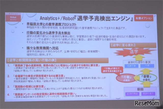 デジタル・ナレッジのAnalytics＋／Robot「退学予兆検出エンジン」