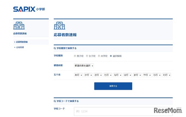 サピックス小学部の応募者数速報