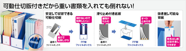 PPファイルボックス（稼動仕切版付き）