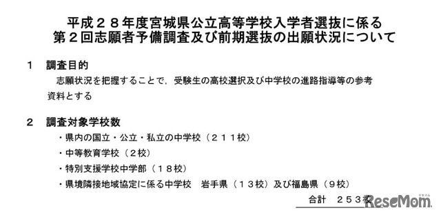 公立高校の入学志願状況（第2回志願者予備調査）および前期選抜・連携型選抜出願状況