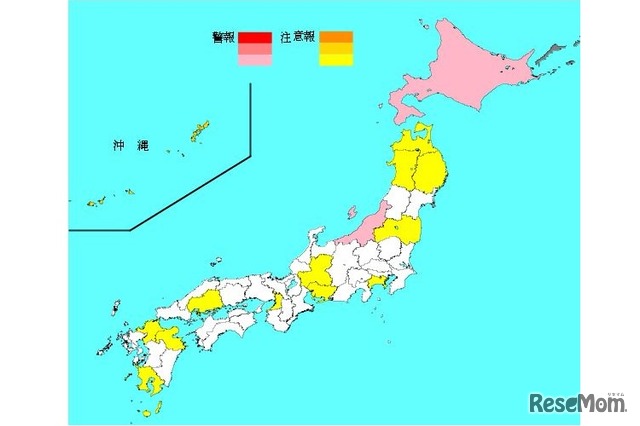 インフルエンザ流行レベルマップ