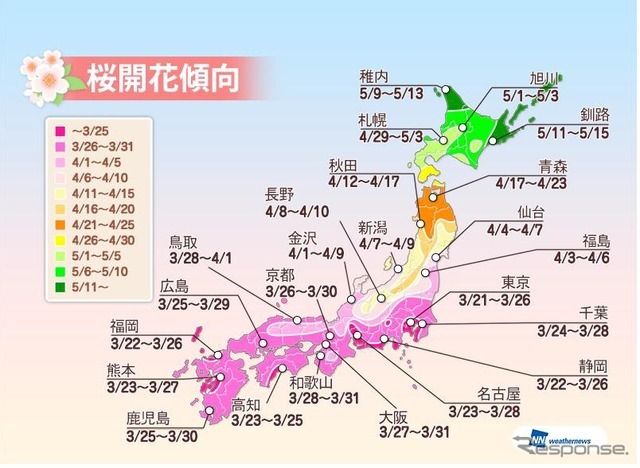 桜開花傾向