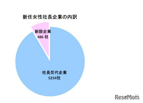 新任女性社長企業の内訳