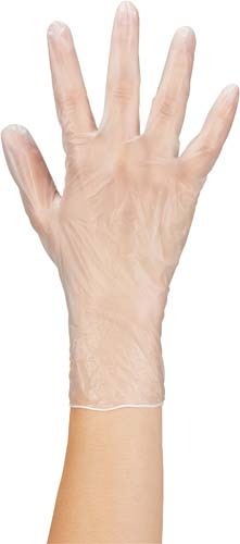 手にぴったりフィットする「衛生的に取り出せるプラスチック手袋 粉無」