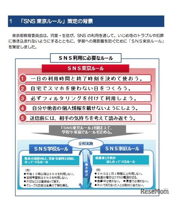 SNS東京ルールの策定の背景